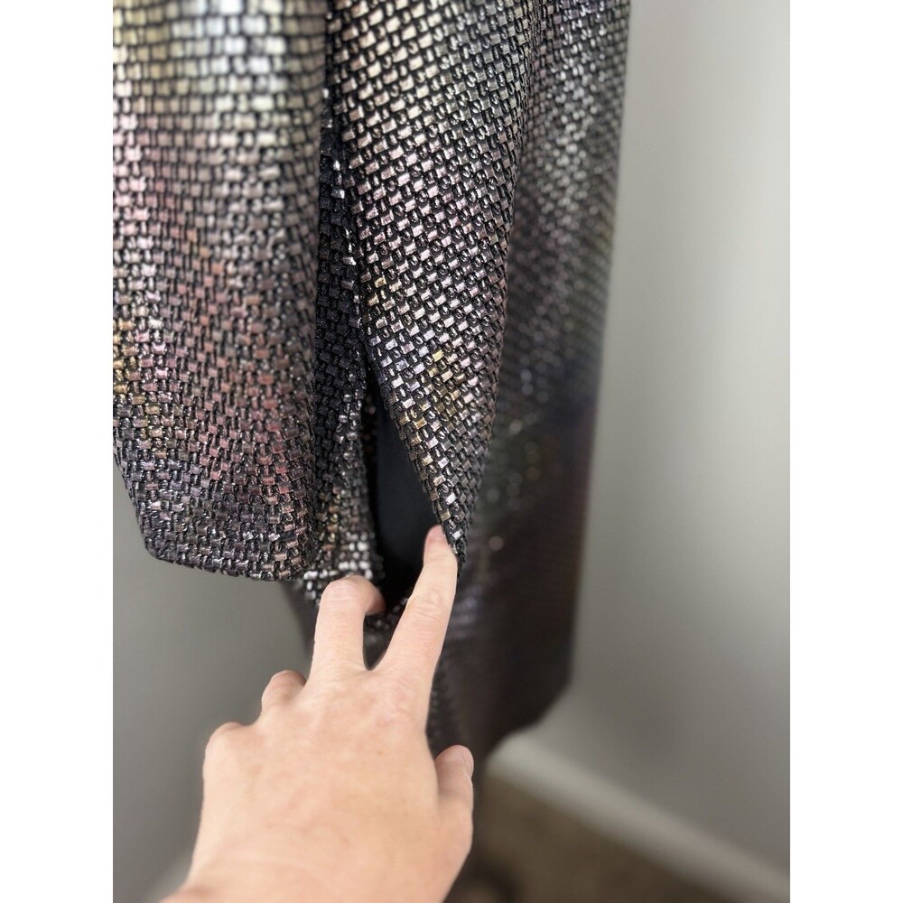 Free People Diamonds Are Forever Irridescent Metallic Puff Sleeve Mini Dress XS - Picture 7 of 14